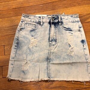 Umgee Denim Distressed Skirt